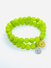 Load image into Gallery viewer, Green Apple Jade with positive vibe charm