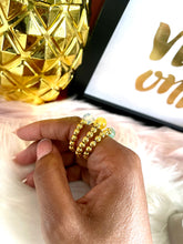 Load image into Gallery viewer, Crystal & Gold Hematite ring