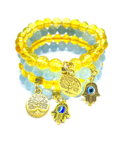 Load image into Gallery viewer, AQUAMARINE HAMSA EYE(SINGLE)