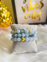 Load image into Gallery viewer, Aquamarine with evil eye