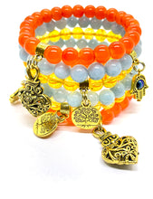 Load image into Gallery viewer, AQUAMARINE HAMSA EYE(SINGLE)