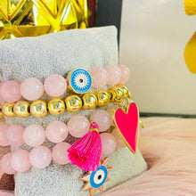 Load image into Gallery viewer, Howlite with pink gold plated heart
