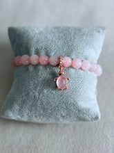 Load image into Gallery viewer, Rose Quartz with Rose Gold Turtle
