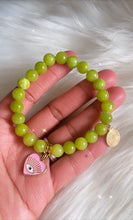 Load image into Gallery viewer, Green apple Jade pink evil heart eye
