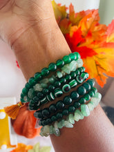 Load image into Gallery viewer, Dark green Jade with orange tassel
