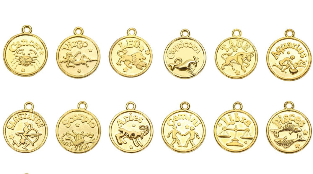 Gold plated Zodiac Charms