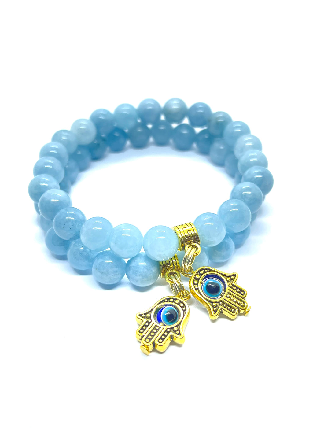 AQUAMARINE HAMSA EYE(SINGLE)