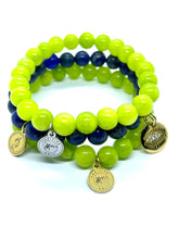Load image into Gallery viewer, Green Apple Jade with positive vibe charm
