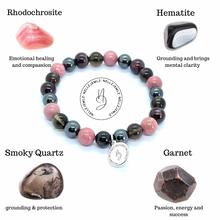 Load image into Gallery viewer, Passion, Grounding, healing + Protection bracelet
