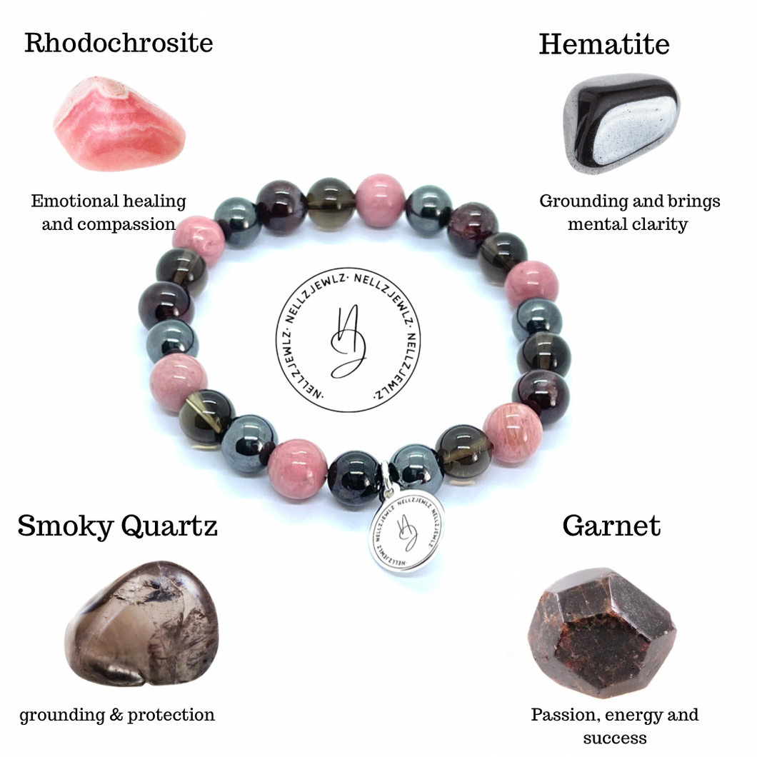 Passion, Grounding, healing + Protection bracelet